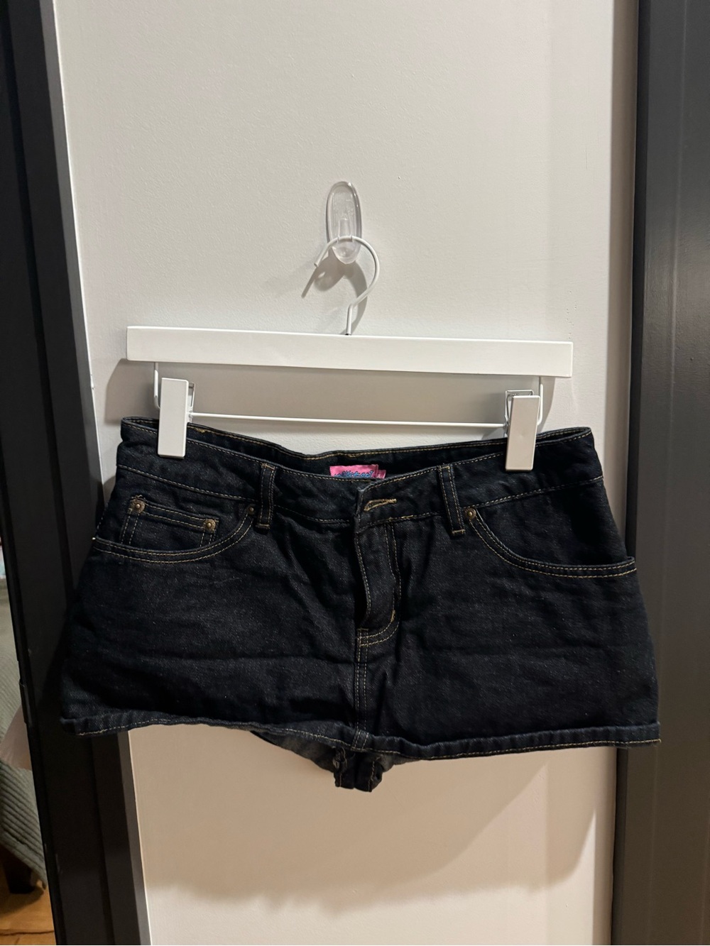 EDIKTED dark blue Denim Women's Shorts - mini skirt